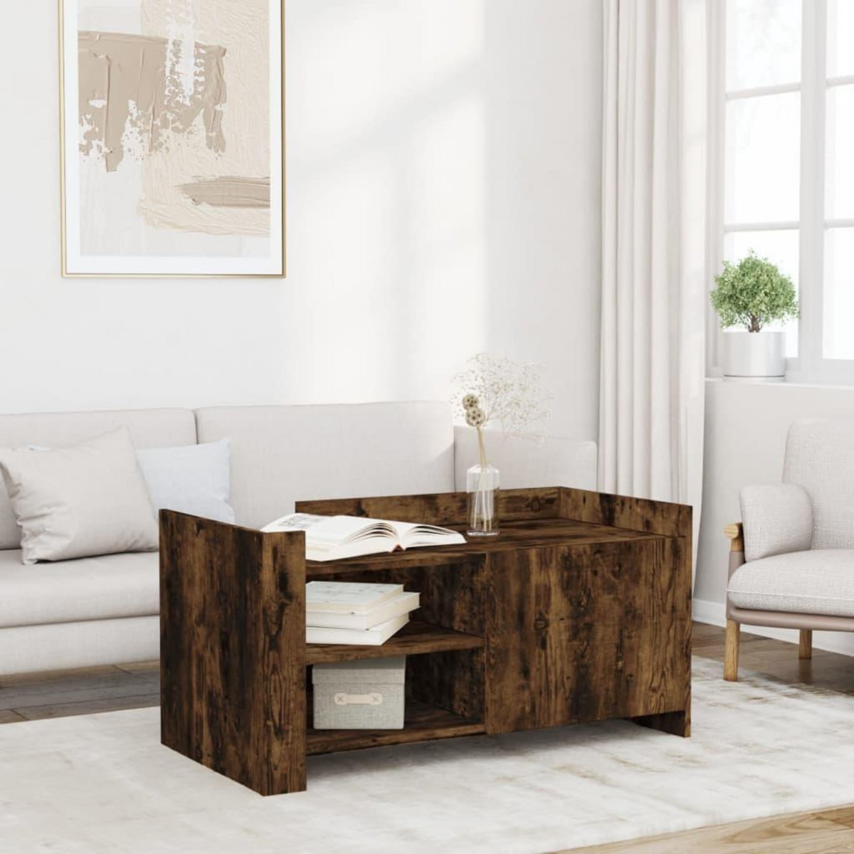 VIDAXL Table basse chene fume 100x50x50 cm bois d'ingenierie