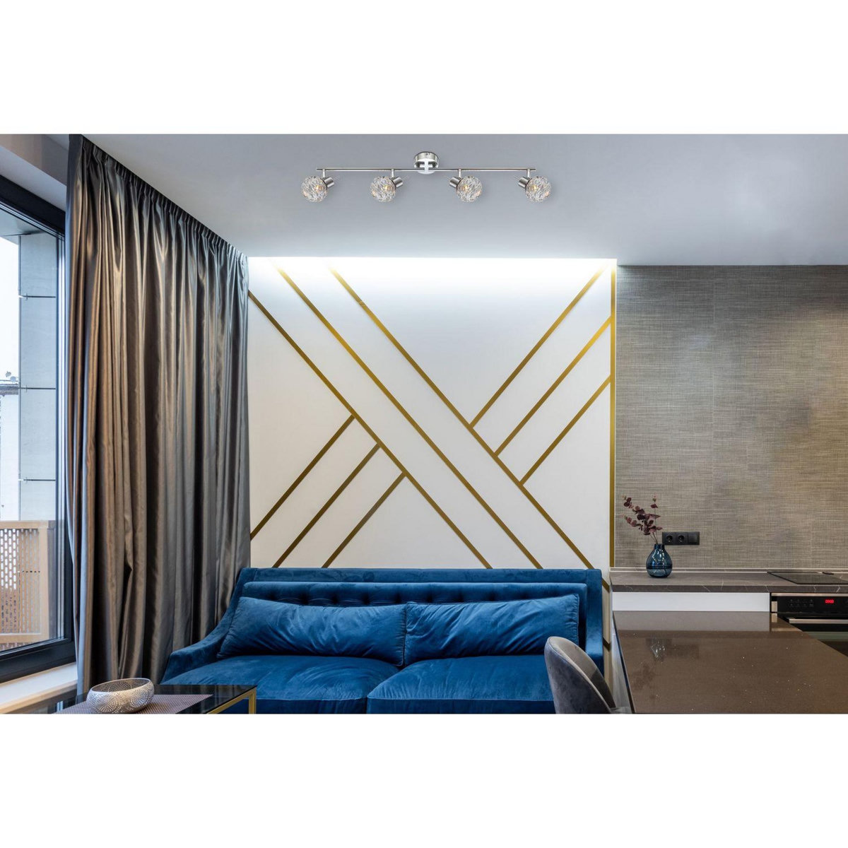GLOBO Plafonnier LED design Bolt - Argent