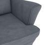 Voir la diapositive 6 : VIDAXL Fauteuil à bascule et pieds en bois d hévéa Gris foncé Velours