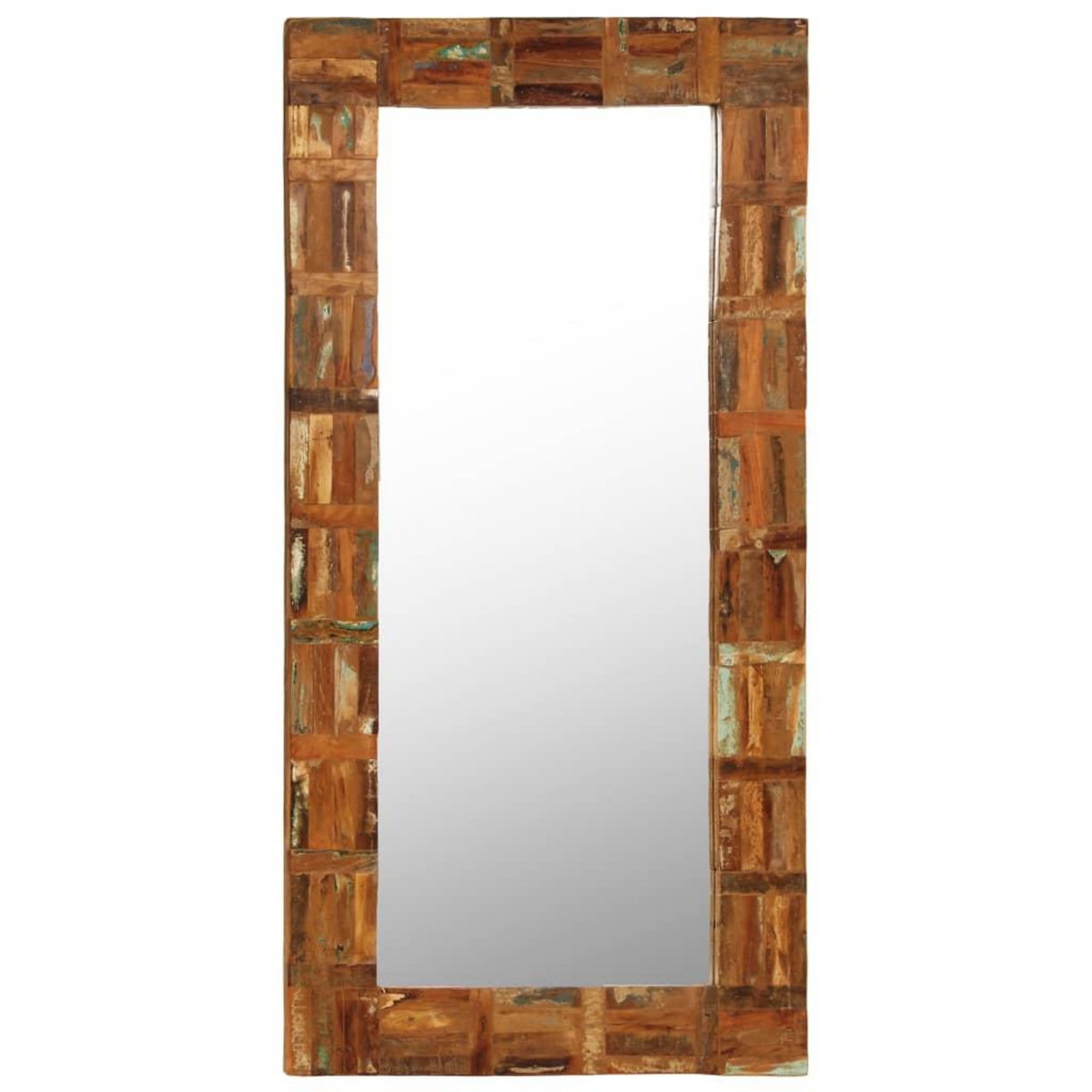VIDAXL Miroir mural Bois de recuperation massif 60 x 120 cm