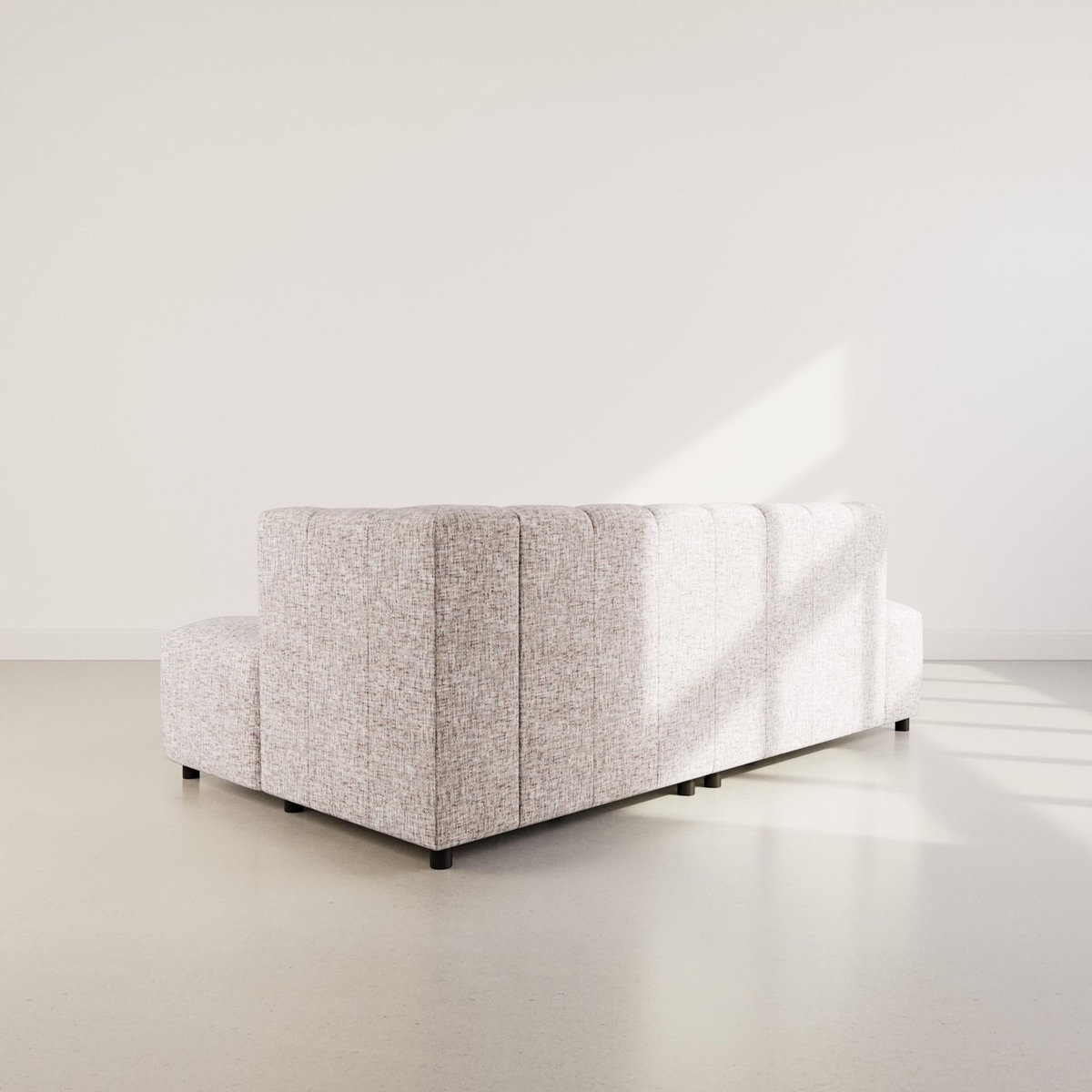 LISA DESIGN Curtis - canapé d'angle droit 4 places sans accoudoir en tissu texturé