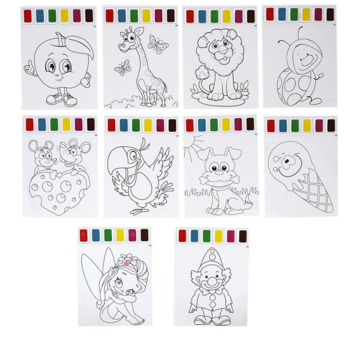 Paris Prix Lot de 10 Feuilles de Peinture  Eau  21x28cm Blanc