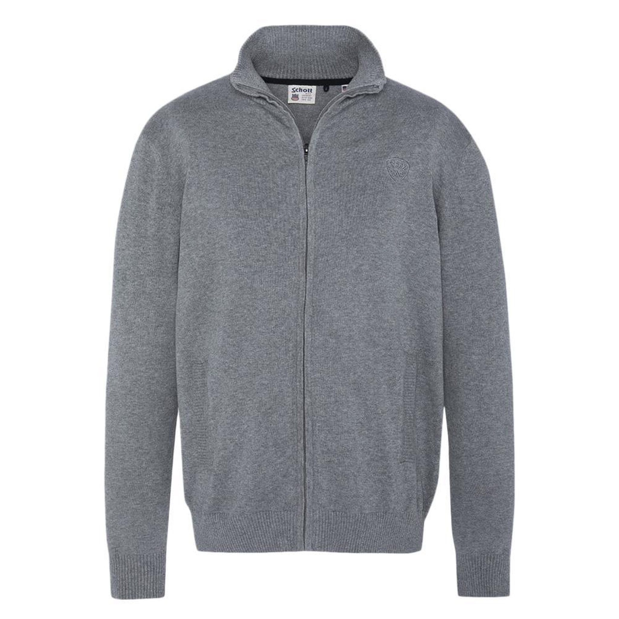 Voir la diapositive 2 : Schott Gilet zippé gris homme schott plb120