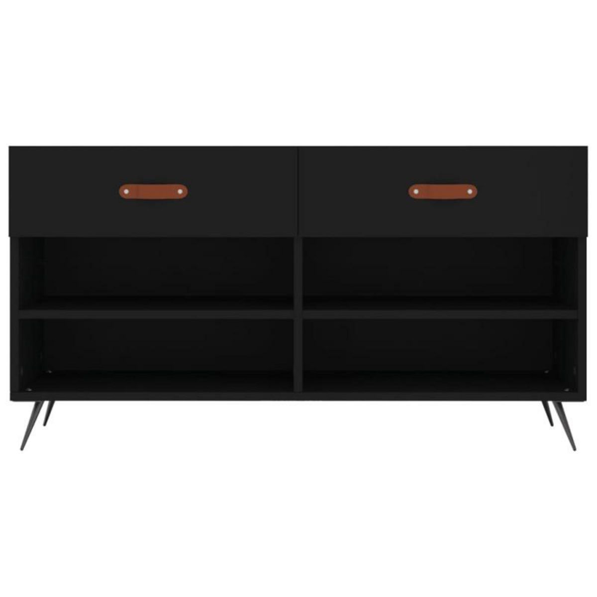 VIDAXL Banc à chaussures noir 102x35x55 cm bois d ingénierie