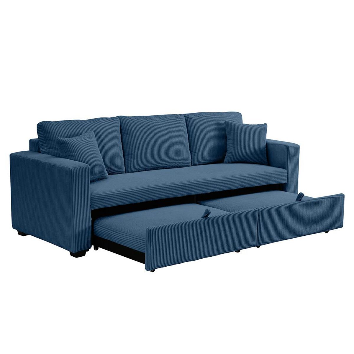 BEST MOBILIER Cyrus - canapé droit 3 places convertible en velours côtelé