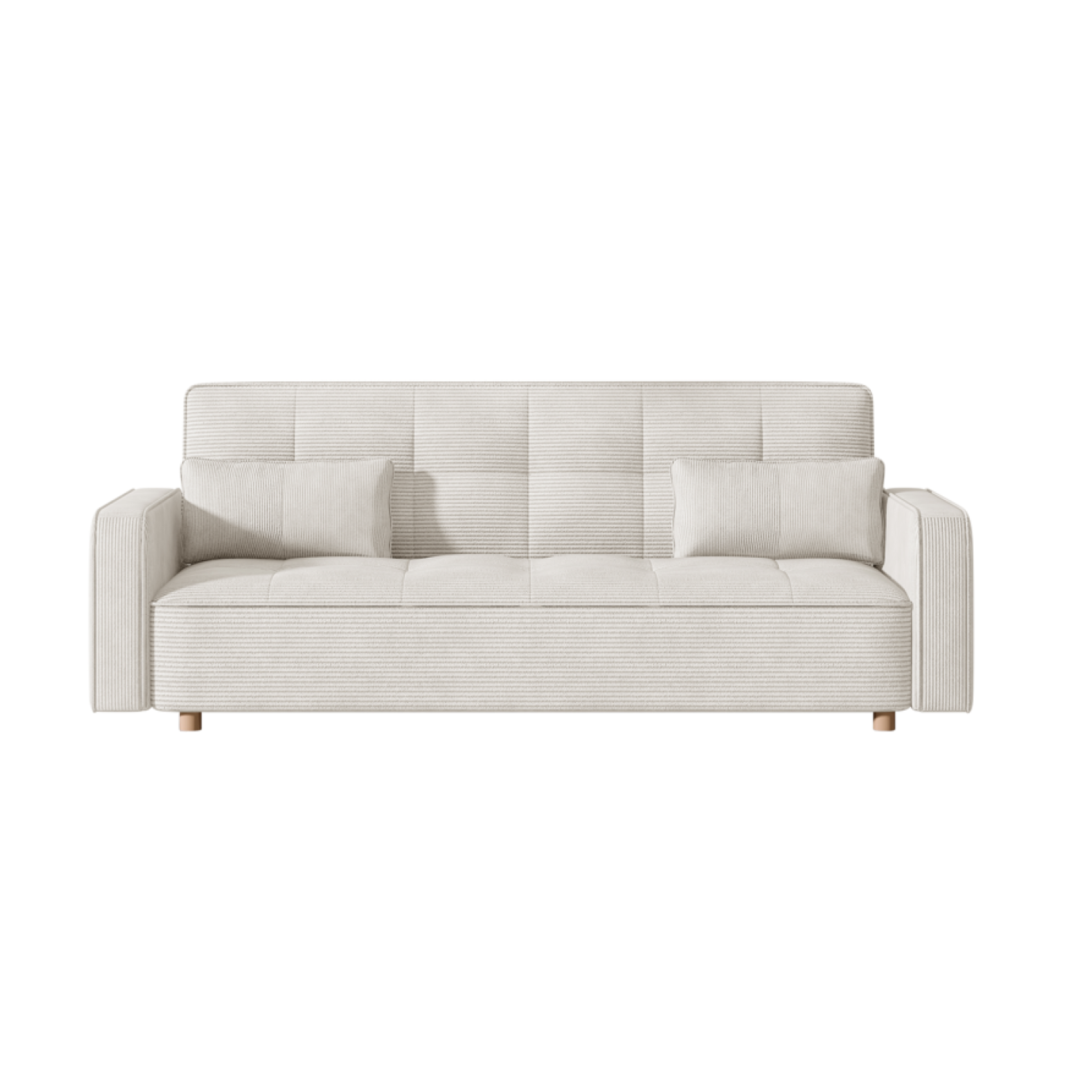 CONCEPT USINE Canapé scandinave convertible 3 places en velours côtelé beige COPENHAGUE