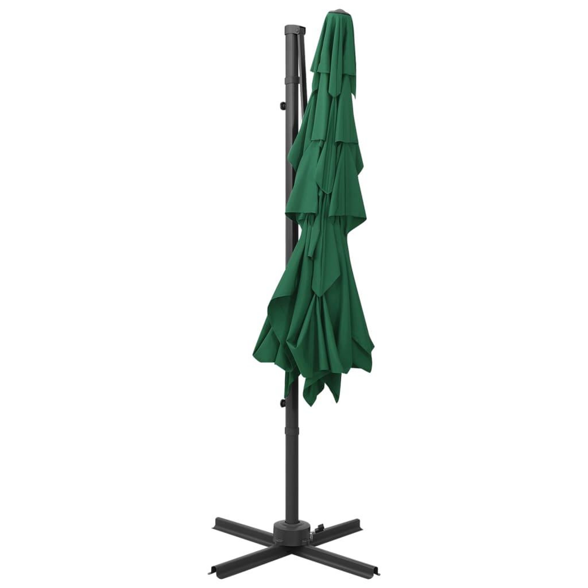 Voir la diapositive 5 : VIDAXL Parasol de jardin a 4 niveaux avec mat en aluminium vert