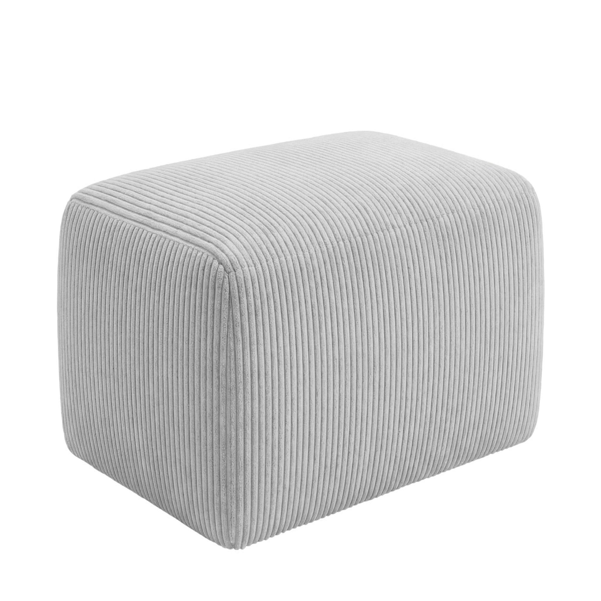 Voir la diapositive 1 : CASANOVA PARIS Olympe - pouf en petit velours côtelé 100x68x42