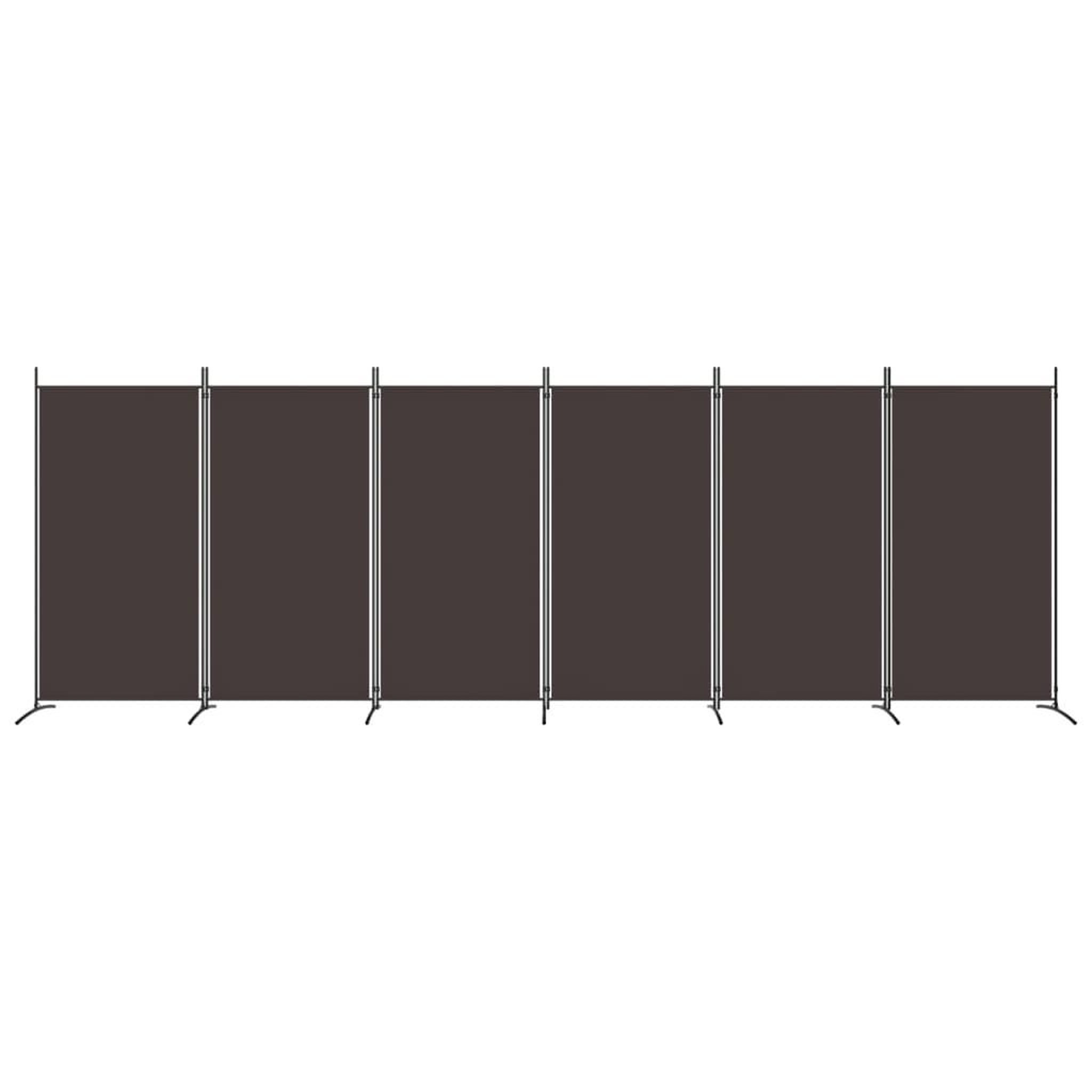 Voir la diapositive 3 : VIDAXL Cloison de separation 6 panneaux Marron 520x180 cm Tissu