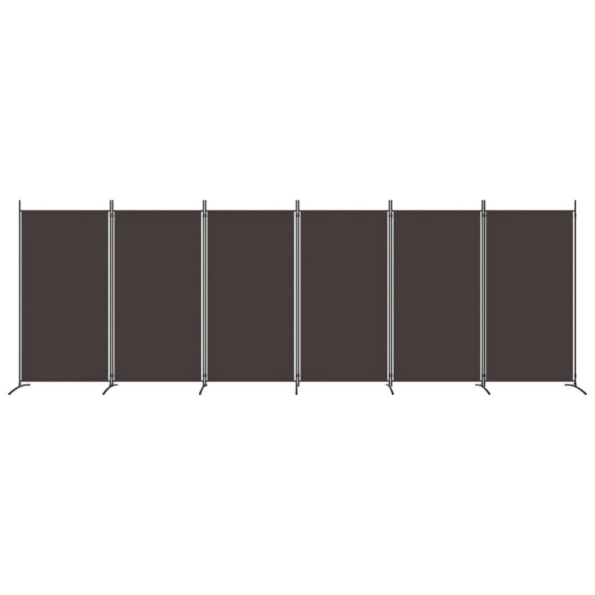 VIDAXL Cloison de separation 6 panneaux Marron 520x180 cm Tissu