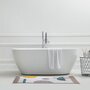 GUY LEVASSEUR Tapis de bain en coton figuratif blanc à franges 60x120cm