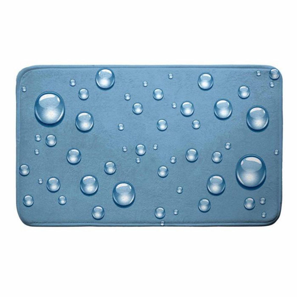Paris Prix Tapis de Bain Microfibre  Bubble  45x75cm Bleu