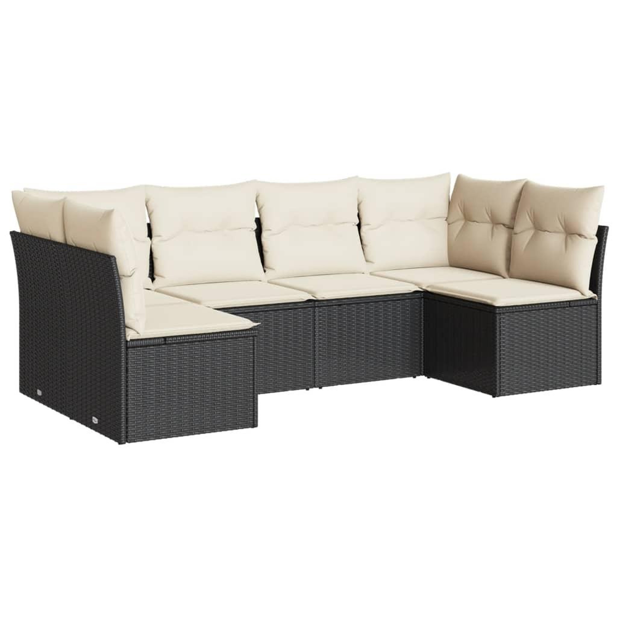 Voir la diapositive 2 : VIDAXL Salon de jardin 6 pcs avec coussins noir resine tressee