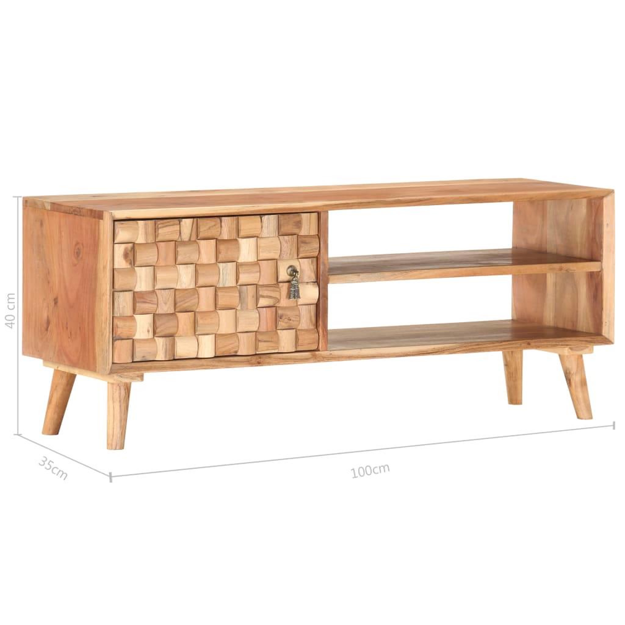 Voir la diapositive 6 : VIDAXL Meuble TV 100x35x40 cm Bois d'acacia massif