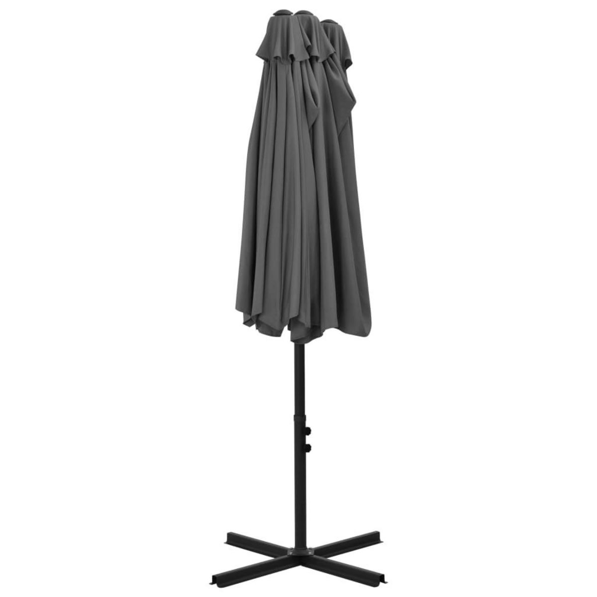 VIDAXL Parasol d'exterieur poteau en aluminium 460x270 cm anthracite