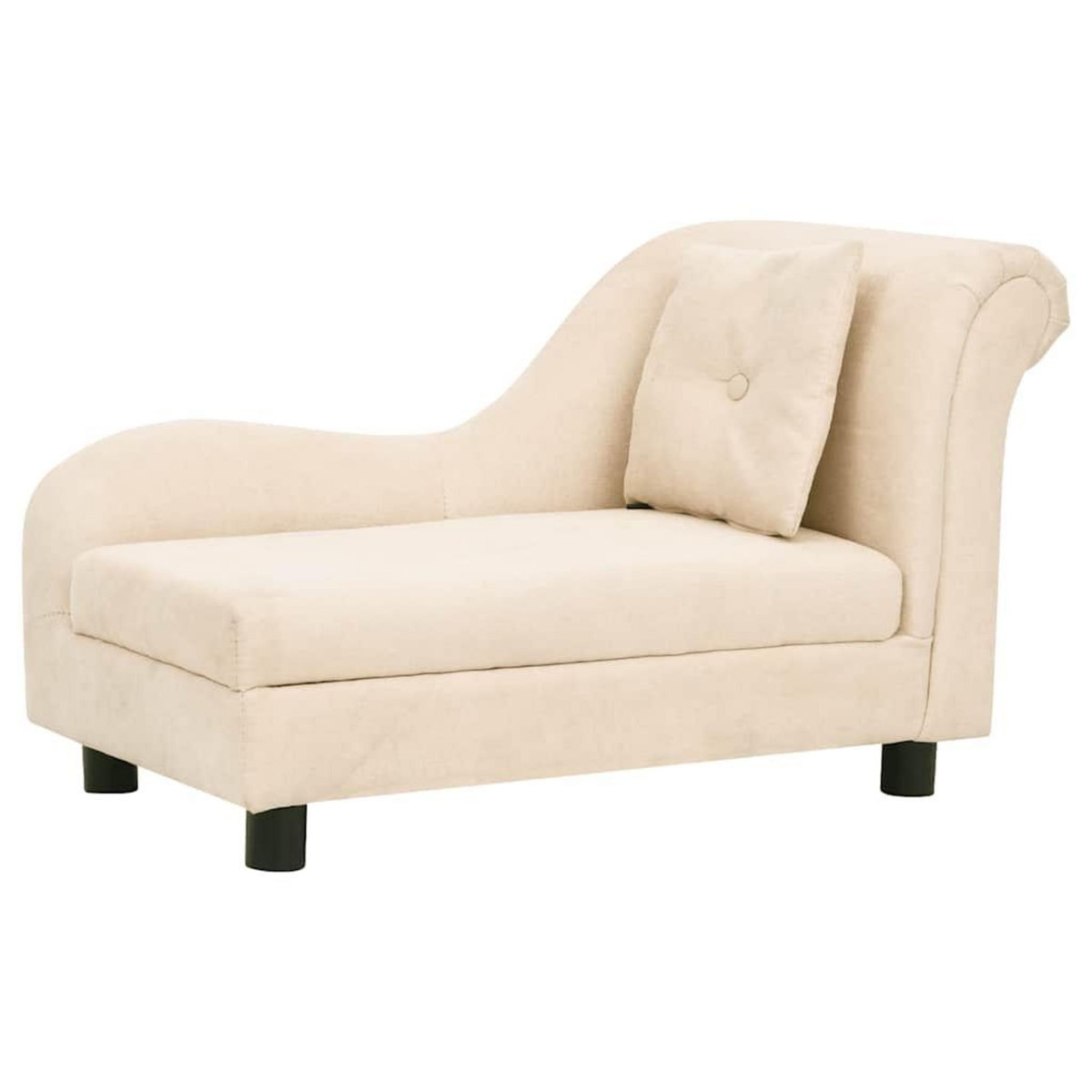 VIDAXL Canape pour chien avec oreiller Creme 83x44x44 cm Peluche