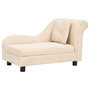 Voir la diapositive 2 : VIDAXL Canape pour chien avec oreiller Creme 83x44x44 cm Peluche