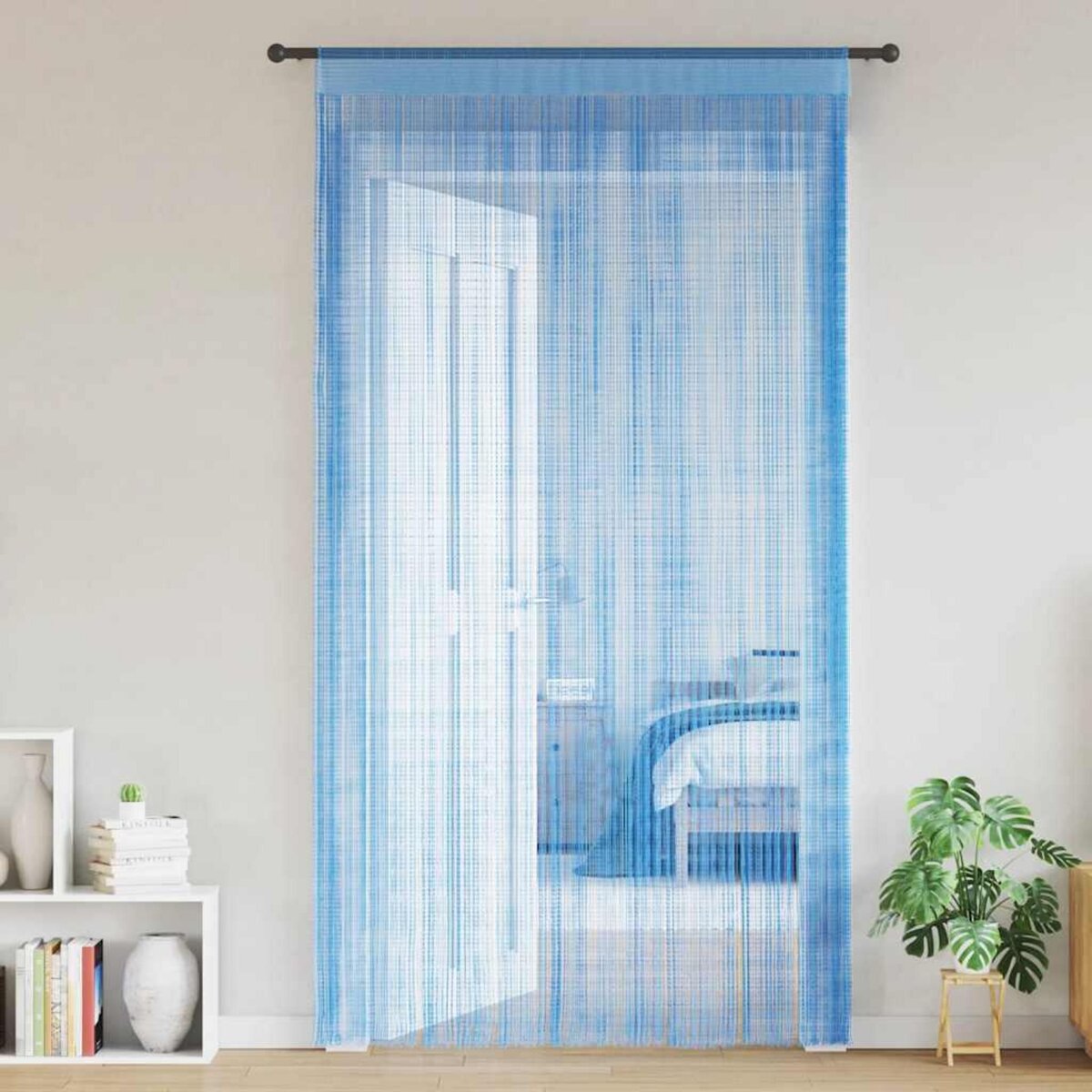 VIDAXL Rideau en fils 2 pcs 140 x 250 cm bleu clair