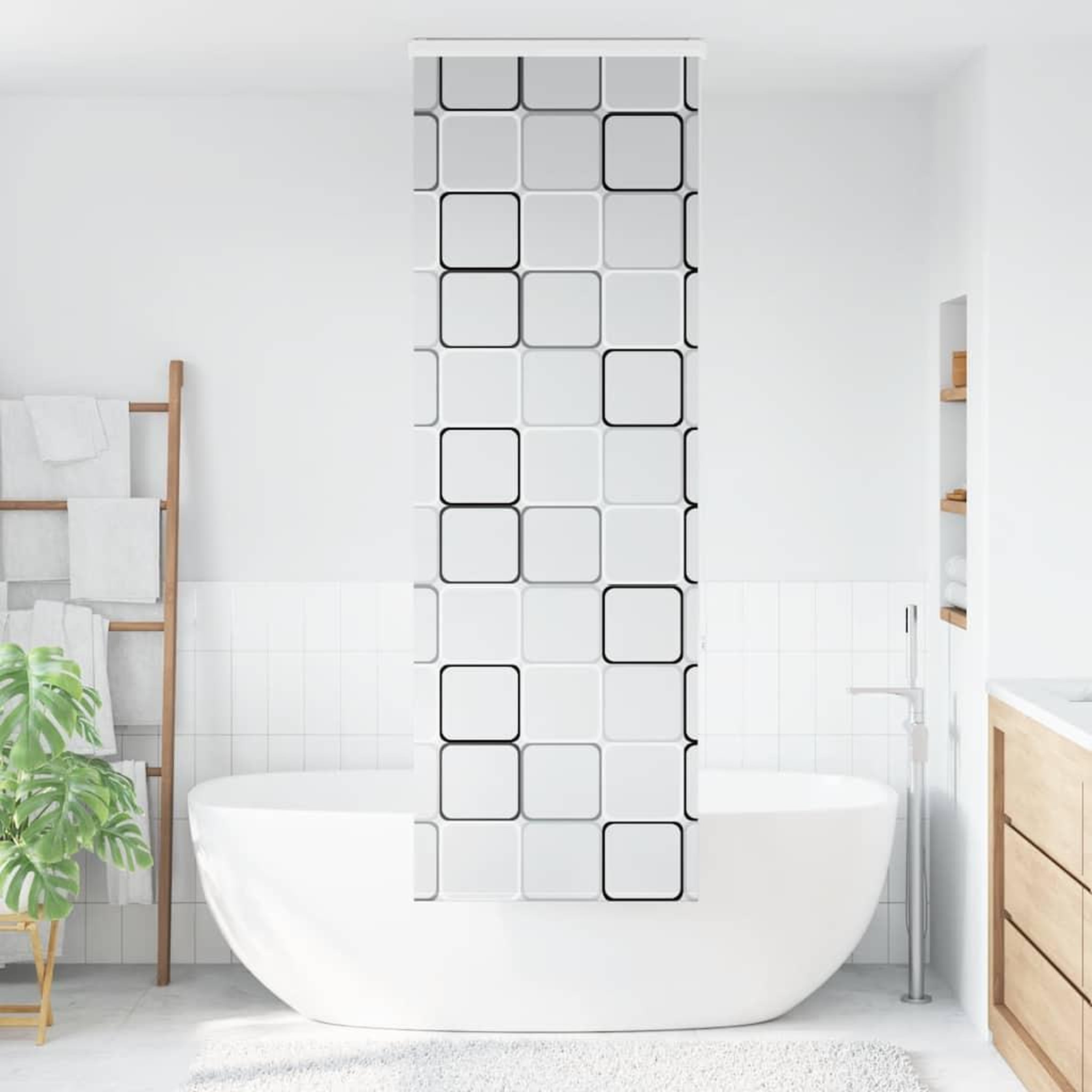 Voir la diapositive 2 : VIDAXL Store enrouleur de douche avec cassette largeur du tissu 66 cm