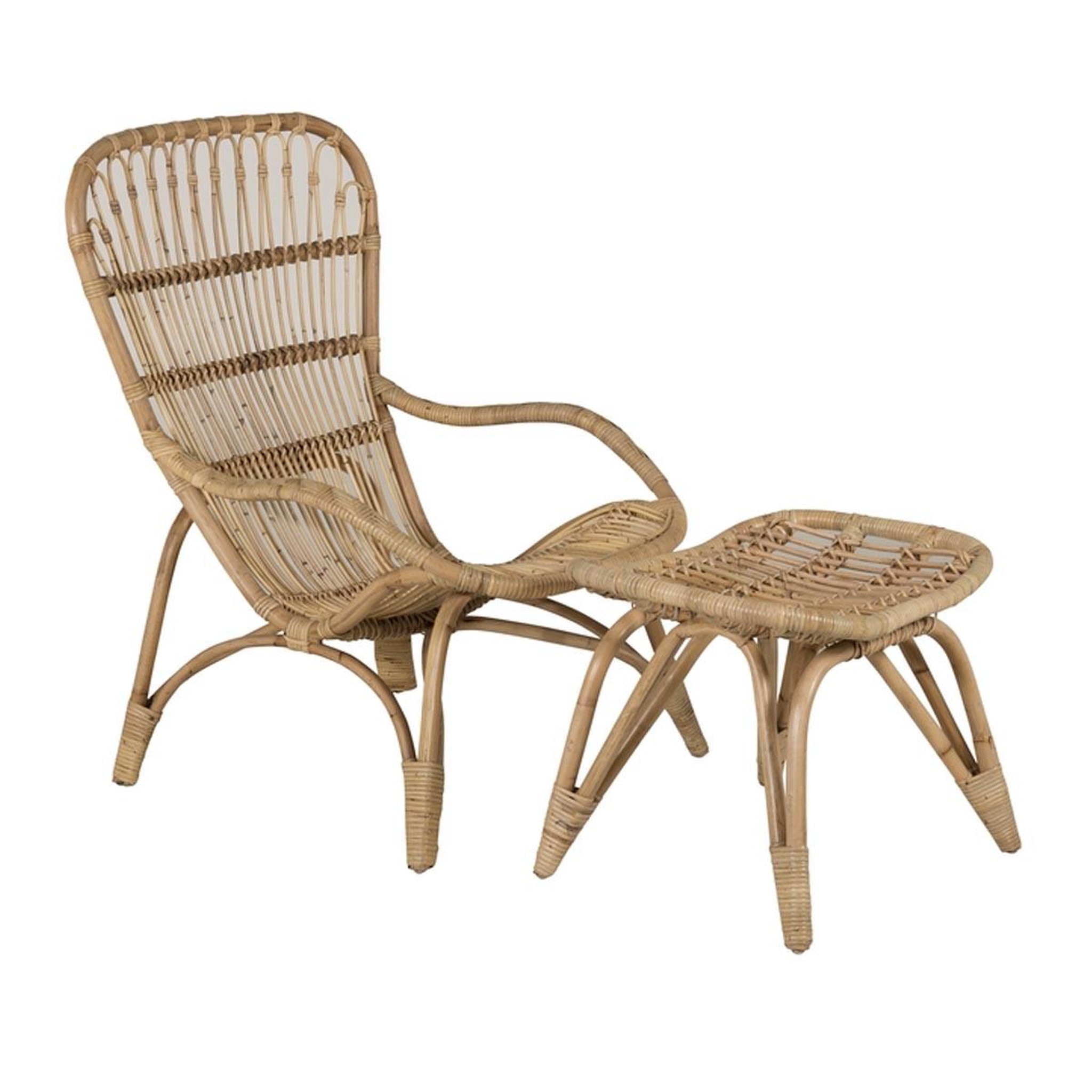 Paris Prix Fauteuil de jardin & repose-pieds  ella  98cm naturel