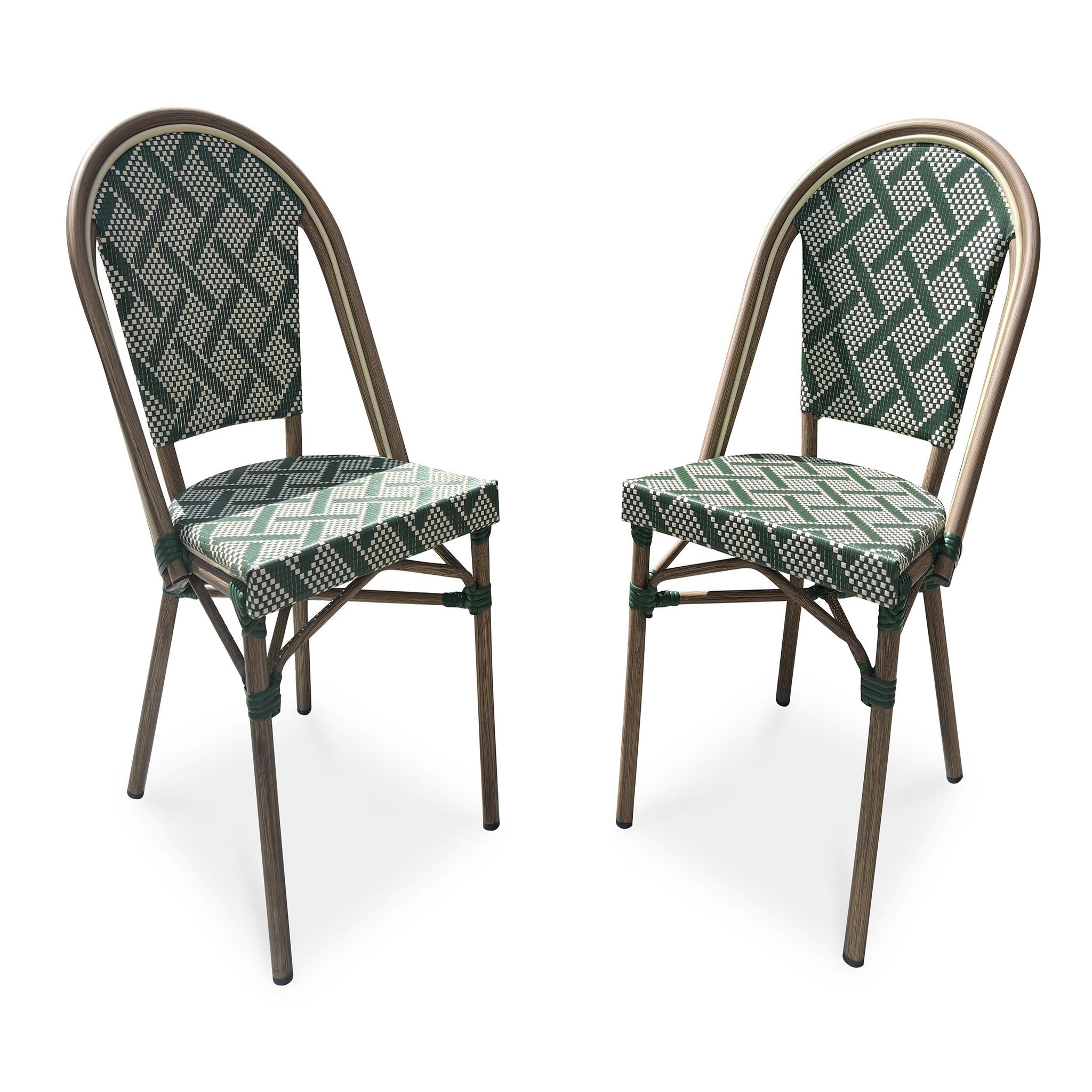 DCB GARDEN Lot de 2 fauteuils de jardin empilables en aluminium