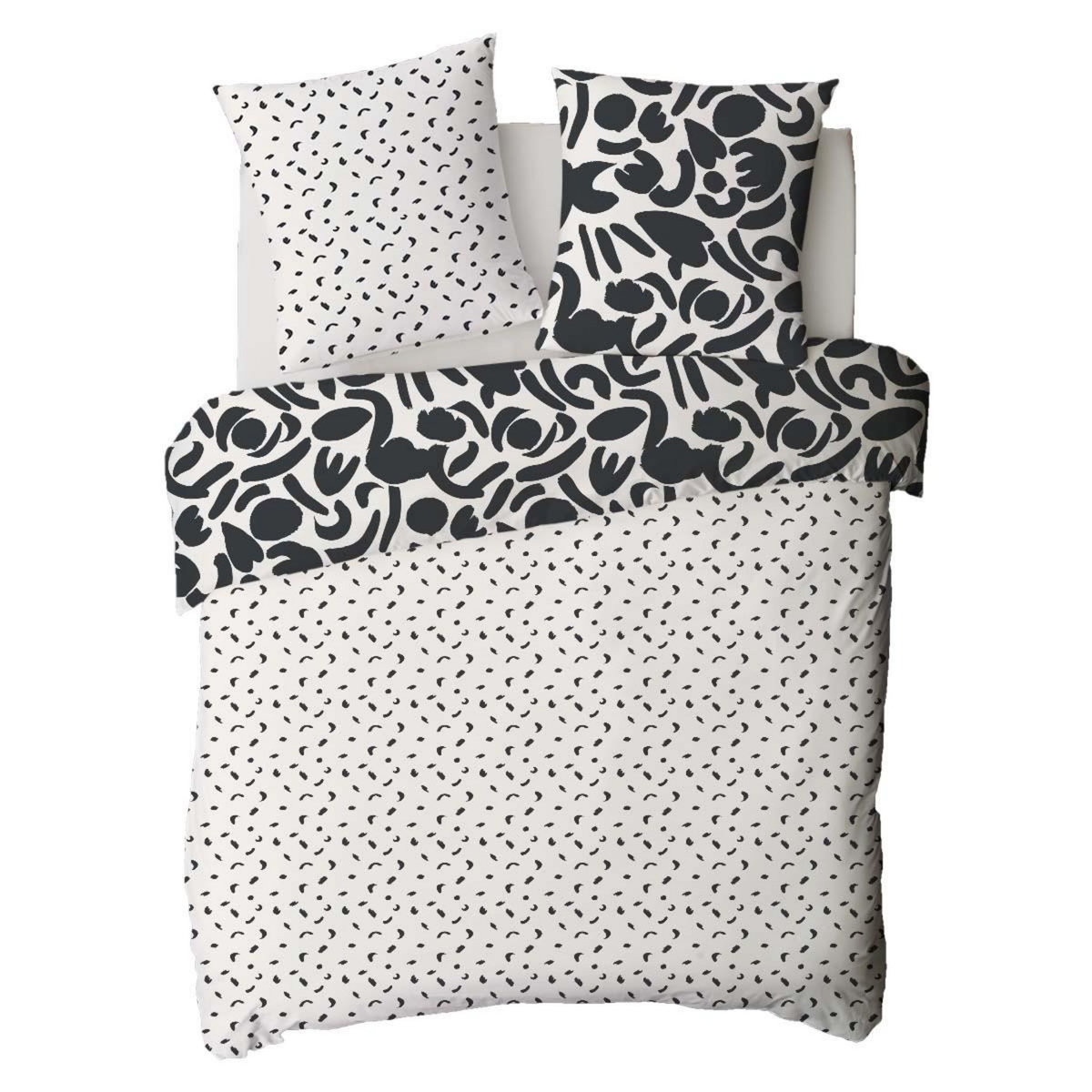 FUTURE HOME Parure de lit 2 personnes géométrique bicolore