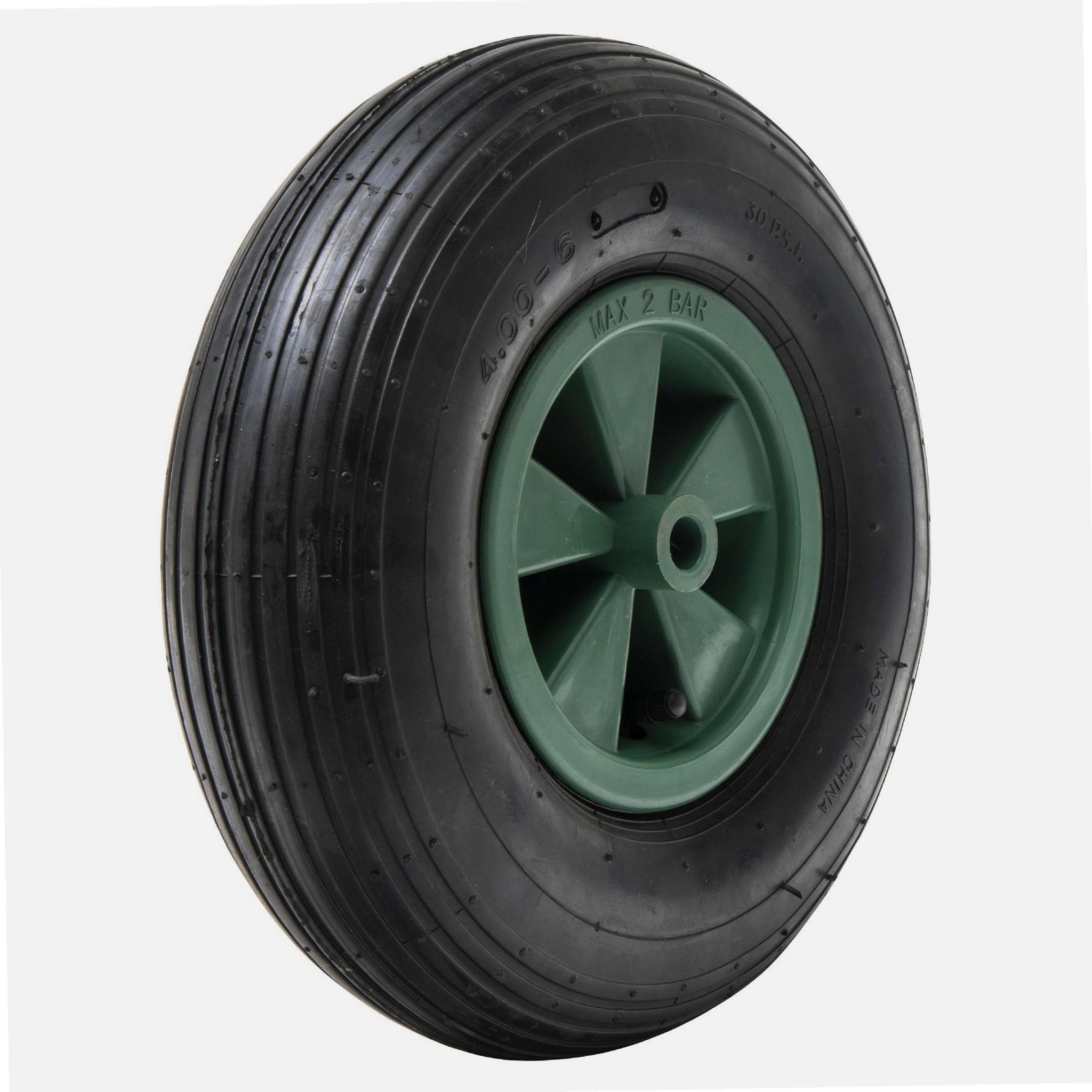 Voir la diapositive 2 : WERKAPRO Roue gonflable verte werka pro  325x85  alésage 16mm