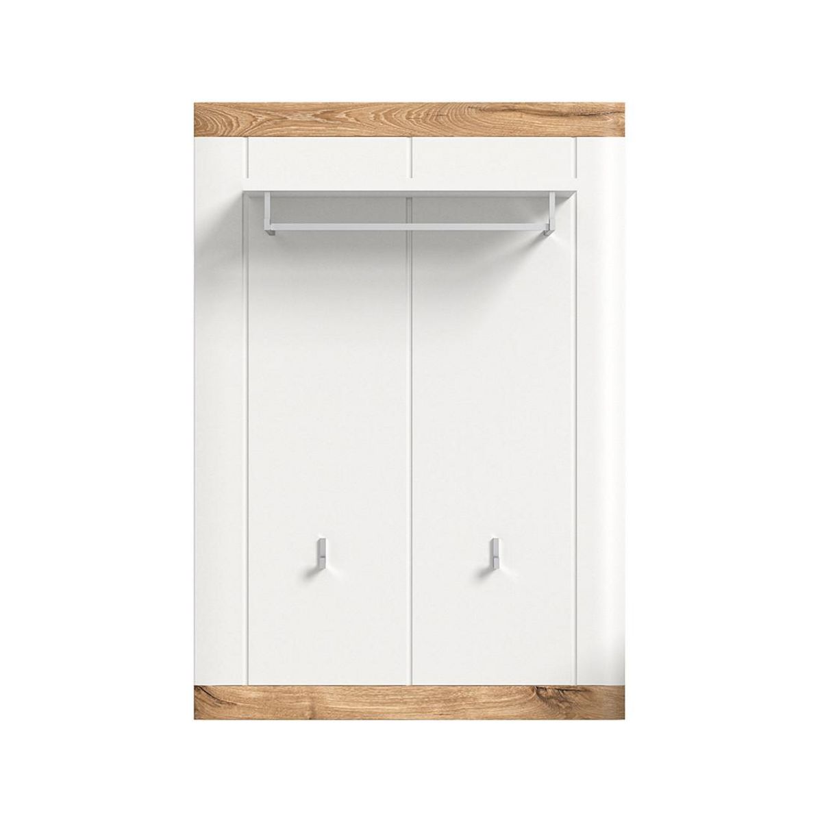 BEST MOBILIER Coventry - porte-manteau - blanc et bois - 80x114 cm
