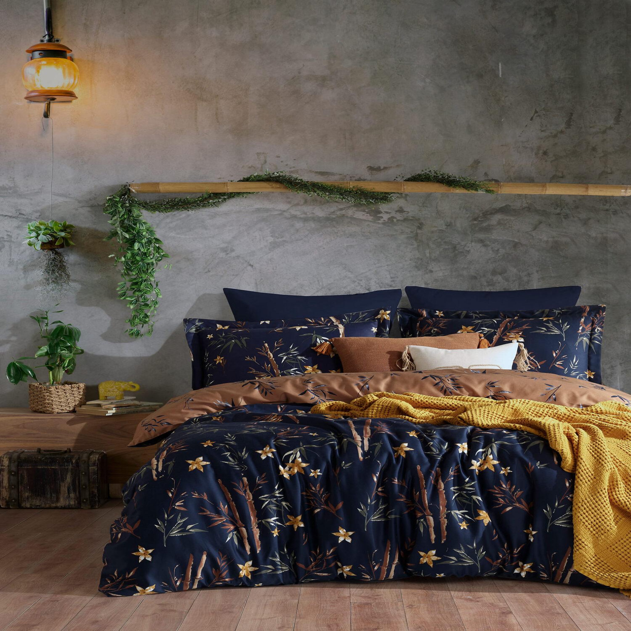 Home collection Parure housse de couette avec une taie(s) 100 % satin de coton Bamboo. Coloris disponibles : Noir
