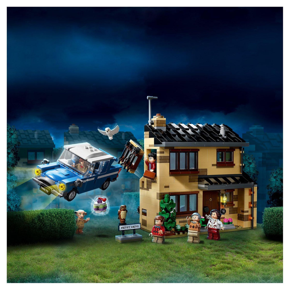LEGO Harry Potter 75968 4 Privet Drive, Jouet de Maison avec Voiture et Figurine Dobby