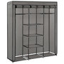 Voir la diapositive 4 : VIDAXL Armoire avec compartiments et barres Gris 150x45x175 cm Tissu