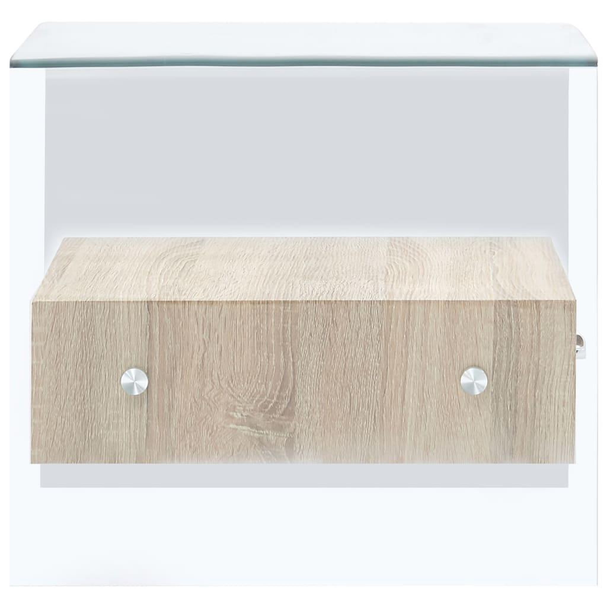 Voir la diapositive 4 : VIDAXL Table basse avec tiroir 50x50x45 cm verre trempe