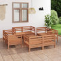 Voir la diapositive 1 : VIDAXL Salon de jardin 9 pcs Marron miel Bois de pin massif