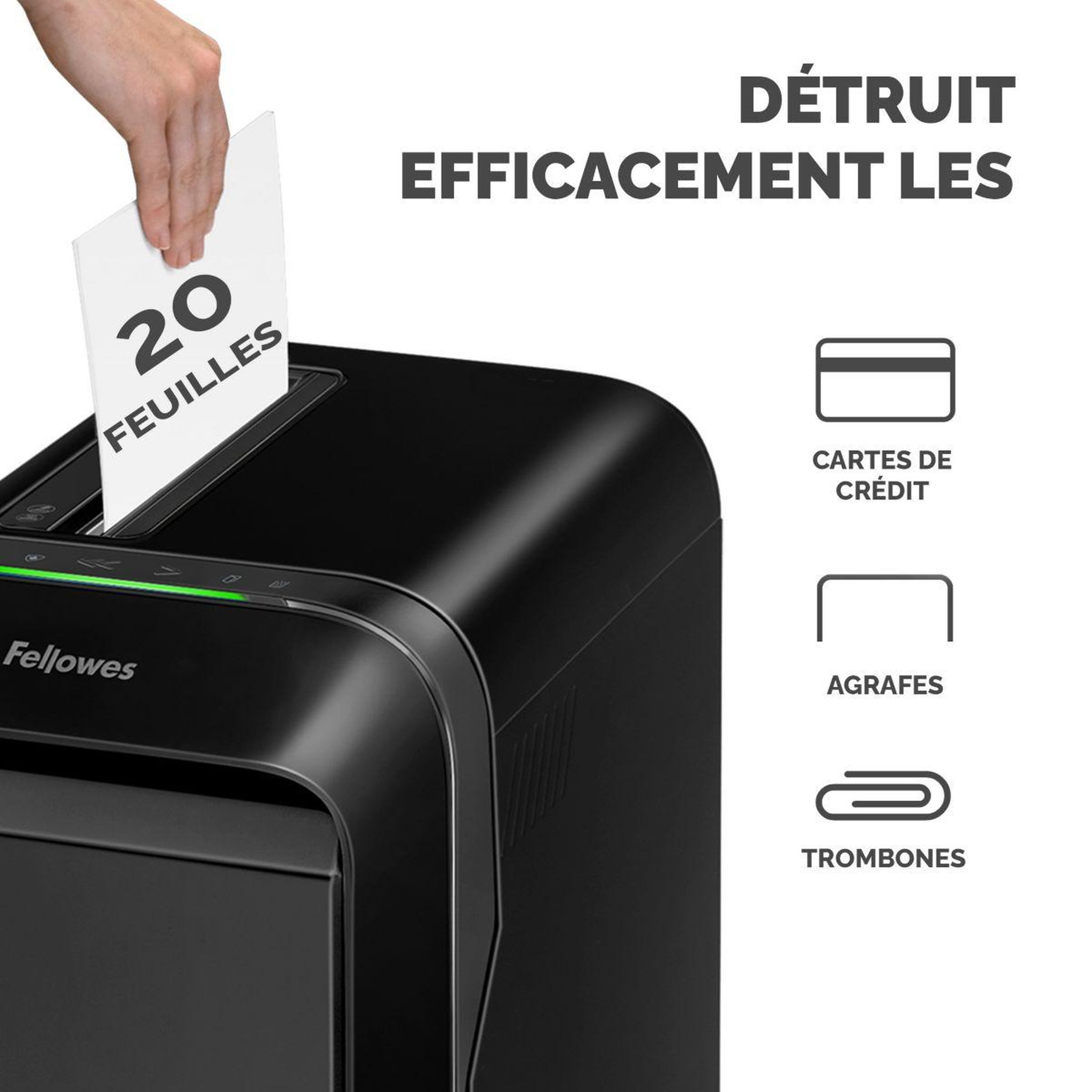 Voir la diapositive 3 : Fellowes Destructeur MICROSHRED LX220 NOIR