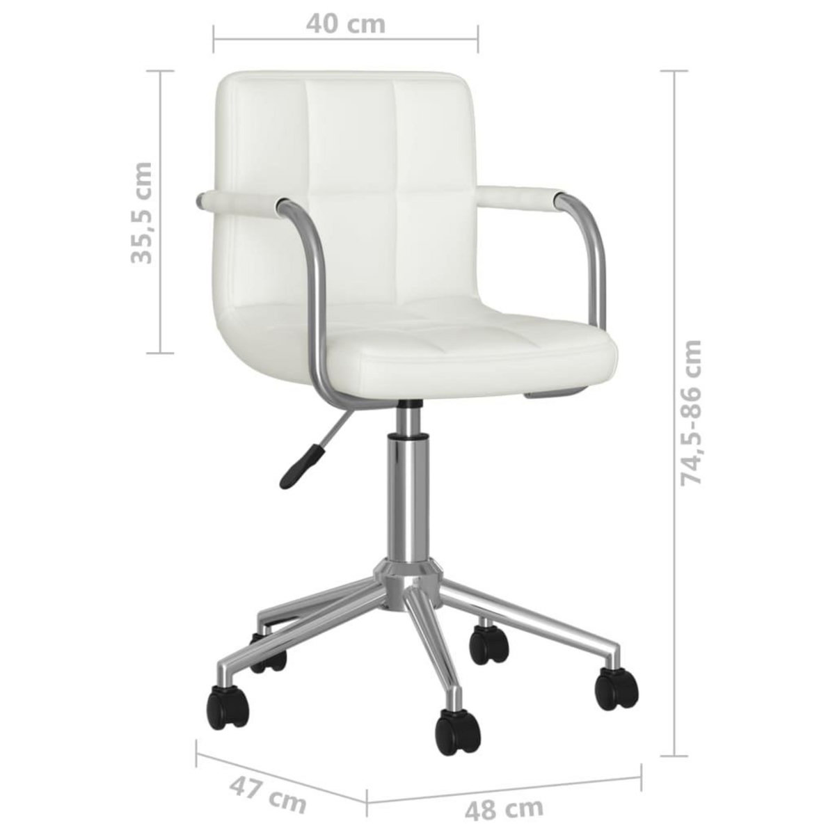 VIDAXL Chaise pivotante de salle a manger Blanc Similicuir