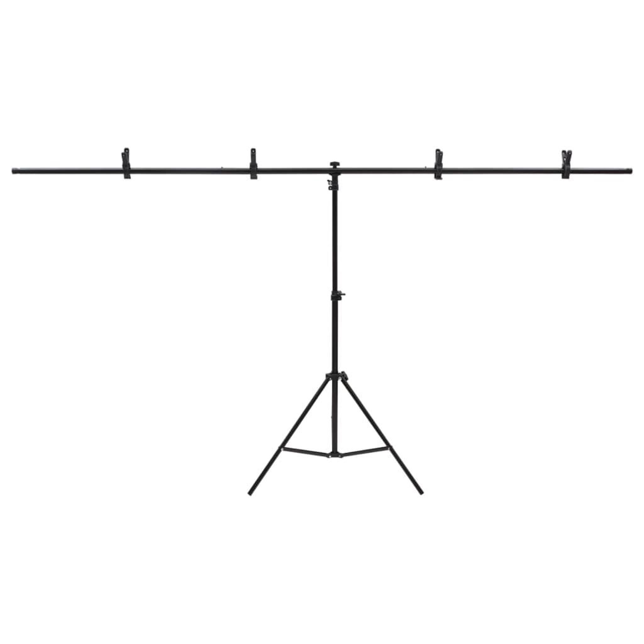 Voir la diapositive 3 : VIDAXL Support de fond en forme de T Noir 201x60x(70-200) cm