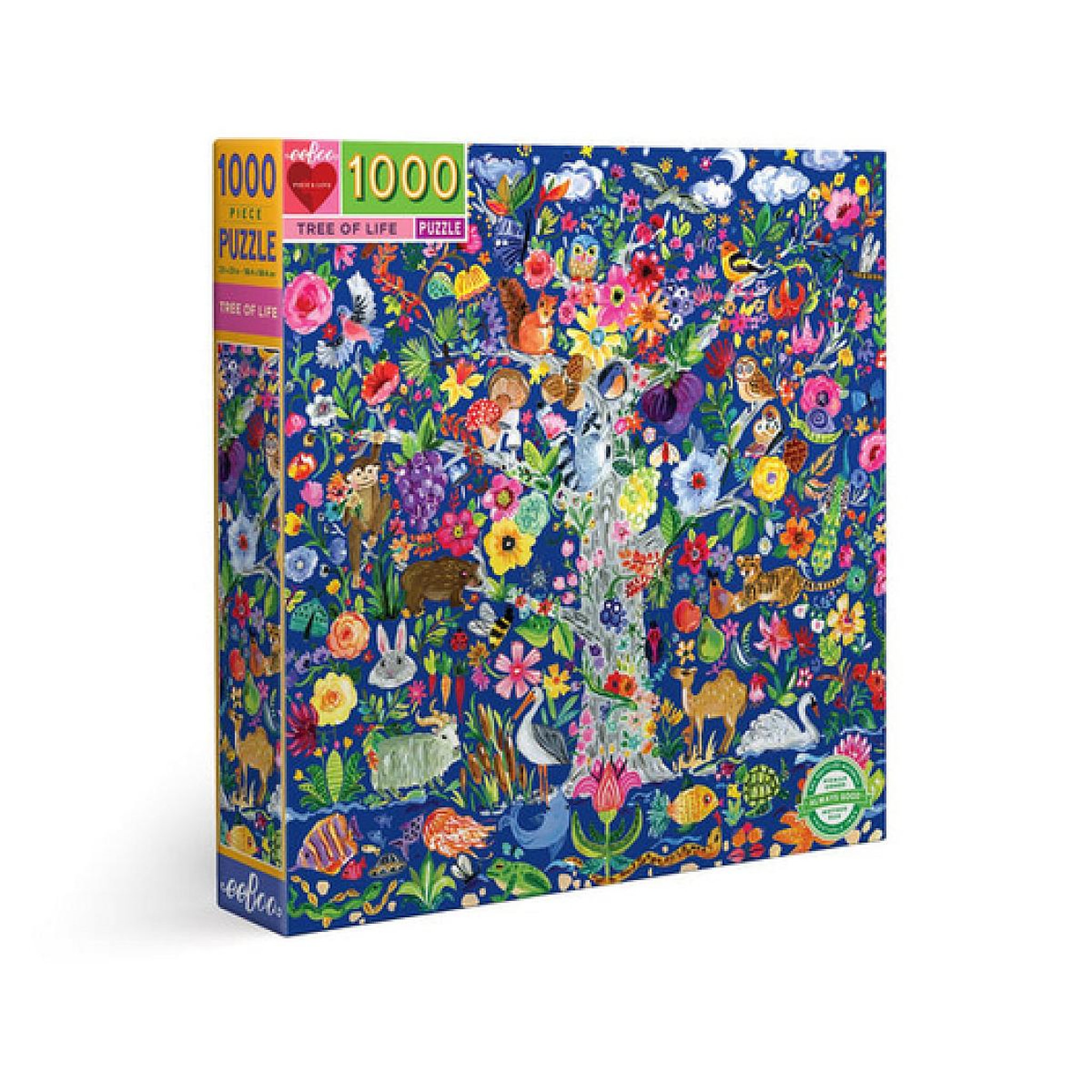 Eeboo Puzzle 1000 pièces Art Tree of Life Puzzle en cubes