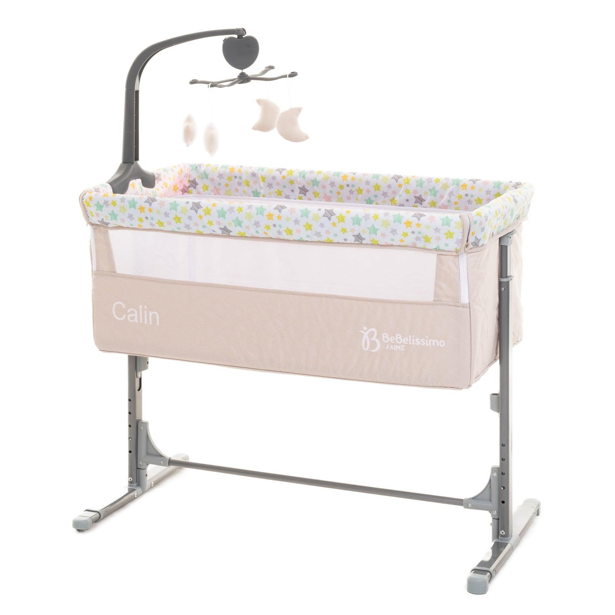 Voir la diapositive 1 : BEBELISSIMO BEBELISSIMO - Lit Cododo - berceau bébé - lit bébé - Calin avec mobile musical - dès la naissannce - beige