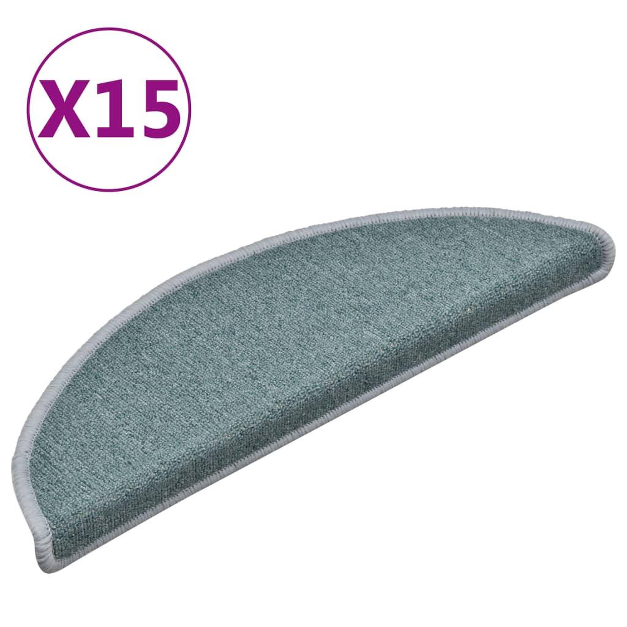 Voir la diapositive 2 : VIDAXL Tapis de marches d'escalier 15 pcs Bleu 56x17x3 cm