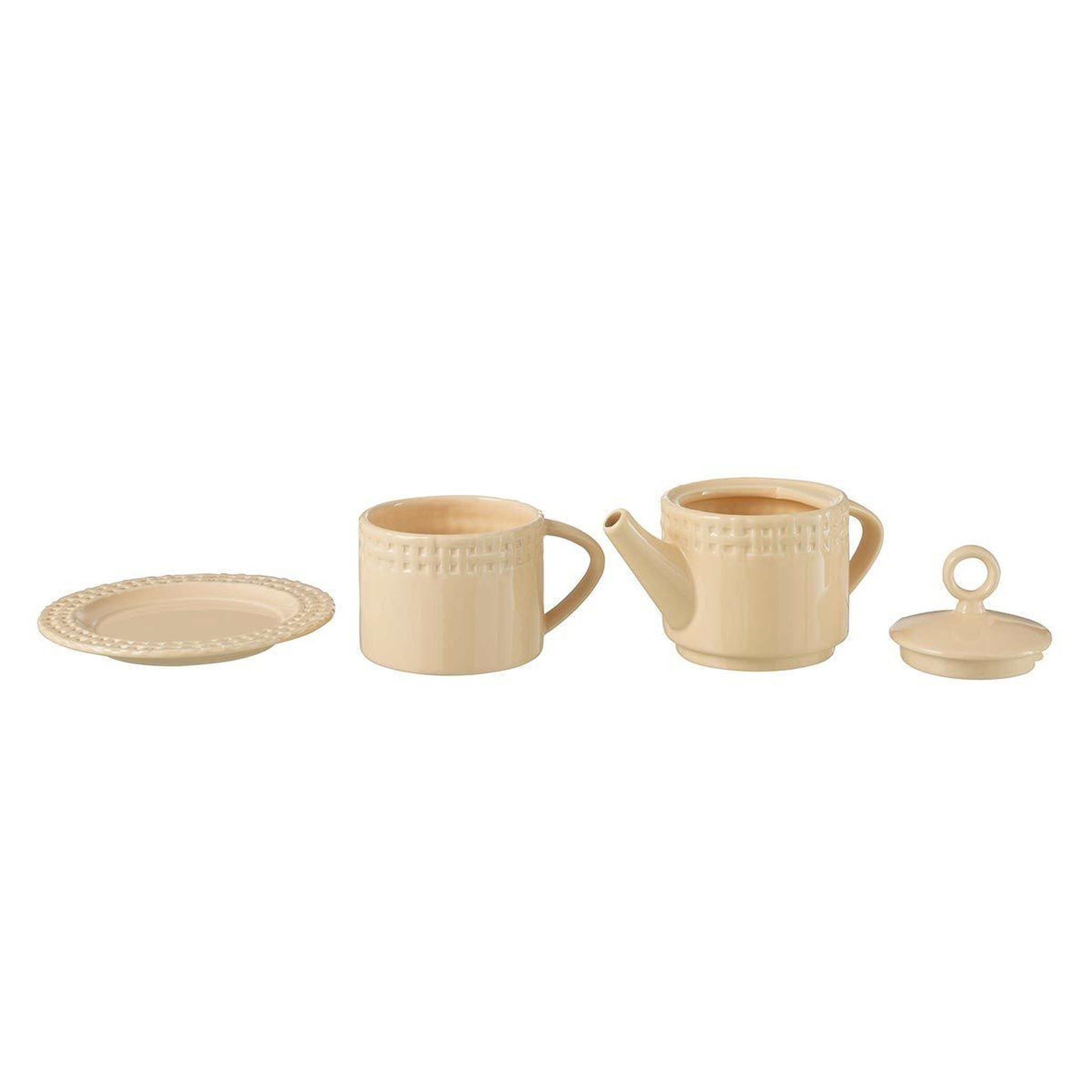 Voir la diapositive 2 : J-LINE Théière & 1 Tasse Design  Vercer  22cm Pêche