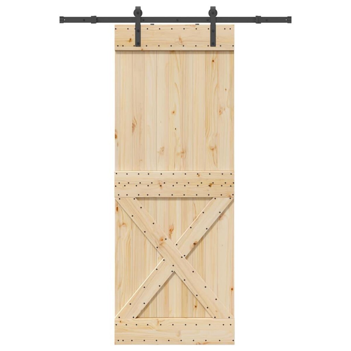 VIDAXL Porte coulissante et kit de quincaillerie 85x210 cm pin massif