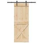 VIDAXL Porte coulissante et kit de quincaillerie 85x210 cm pin massif