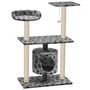 Voir la diapositive 2 : VIDAXL Arbre a chat avec griffoir en sisal 95 cm Gris Motif de pattes