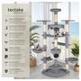 Voir la diapositive 2 : tectake Arbre à chat 201 cm avec griffoir et plateforme d'escalade gris/blanc
