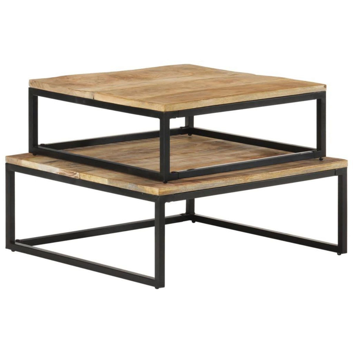 VIDAXL Tables gigognes 2 pcs Bois solide de manguier