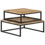 Voir la diapositive 2 : VIDAXL Tables gigognes 2 pcs Bois solide de manguier