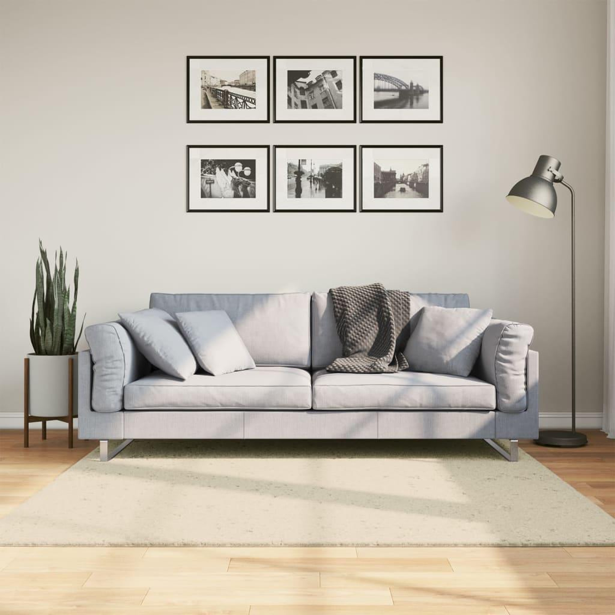 VIDAXL Tapis HUARTE a poils courts doux et lavable creme 160x160 cm