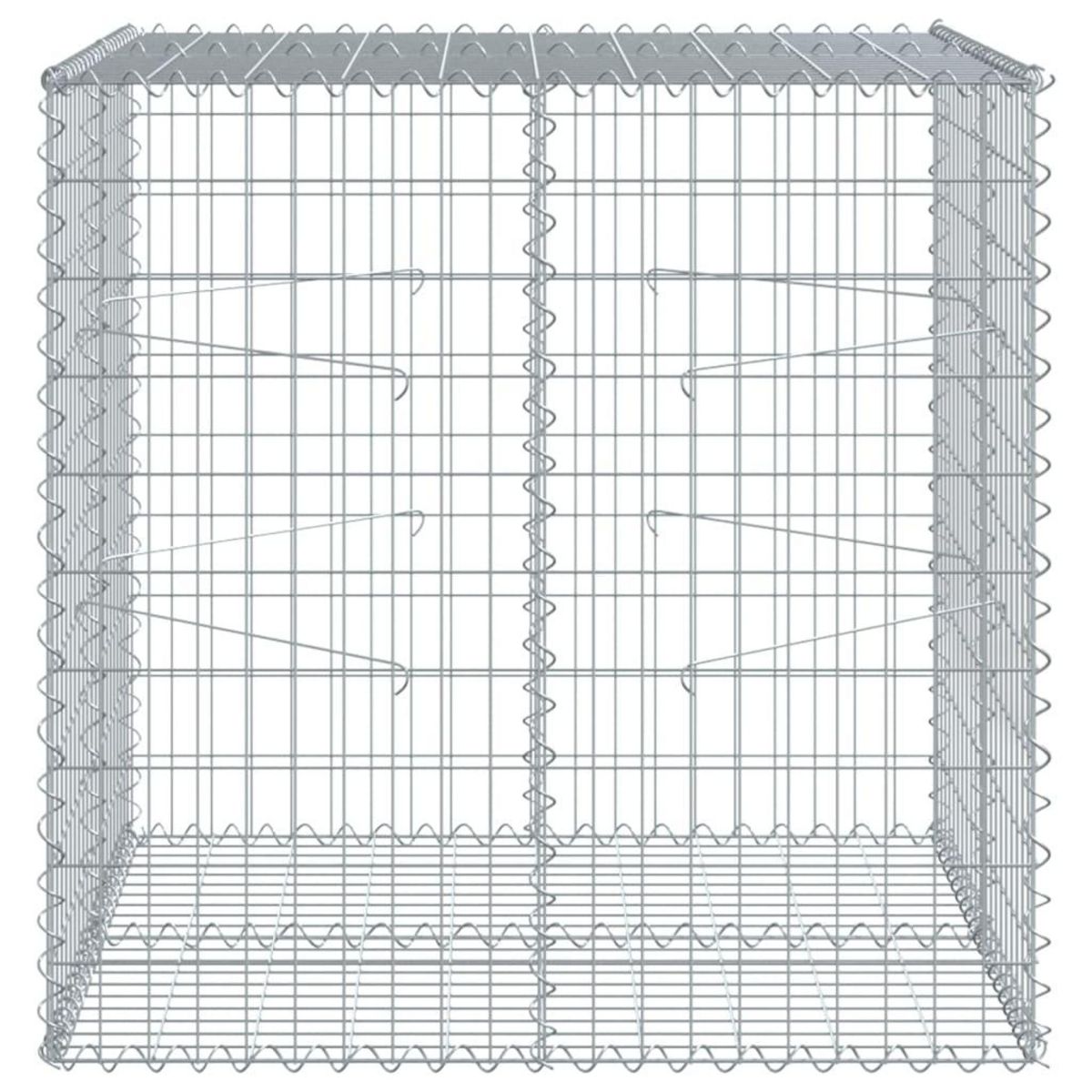 VIDAXL Panier gabion avec couvercle 100x100x100 cm fer galvanise