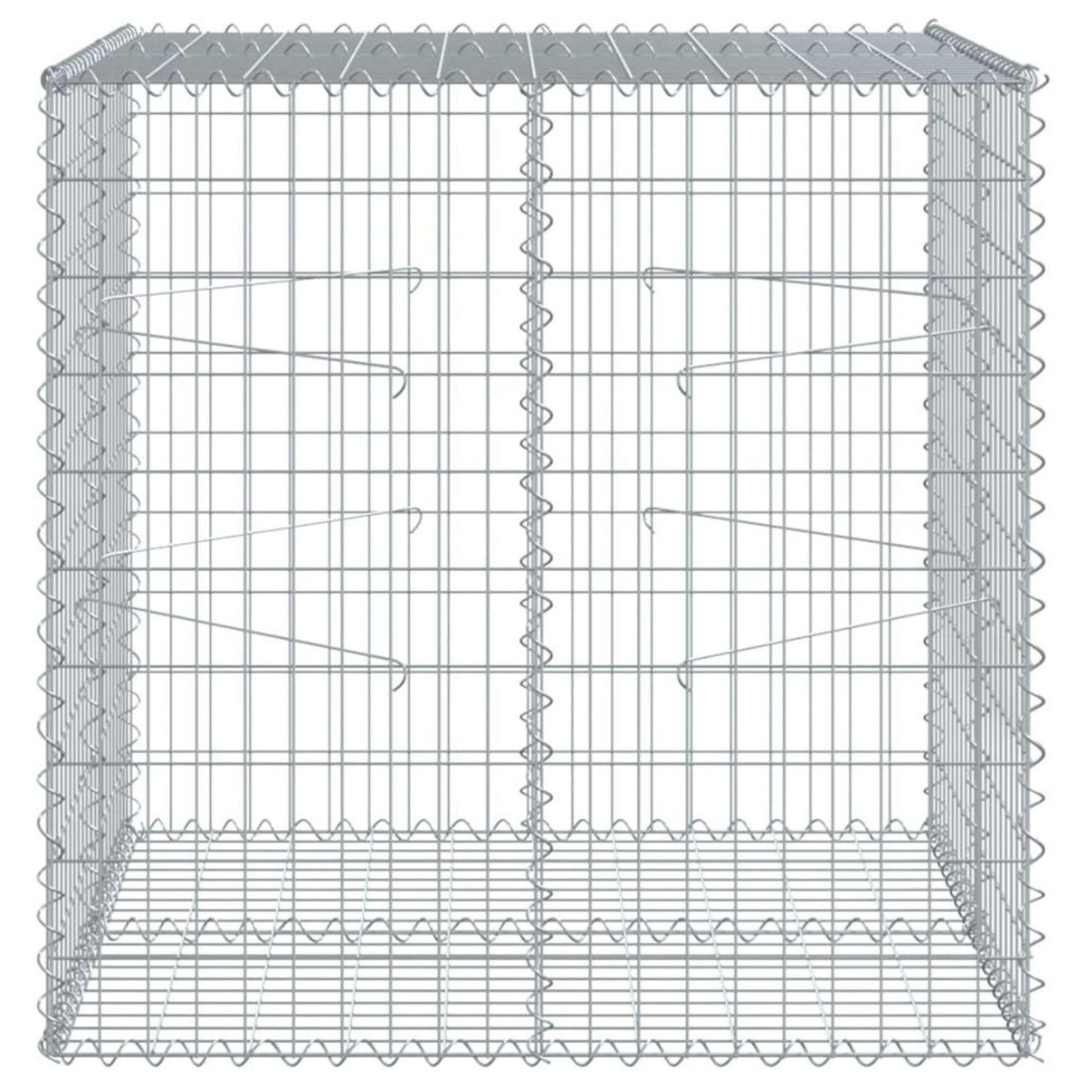 VIDAXL Panier gabion avec couvercle 100x100x100 cm fer galvanise