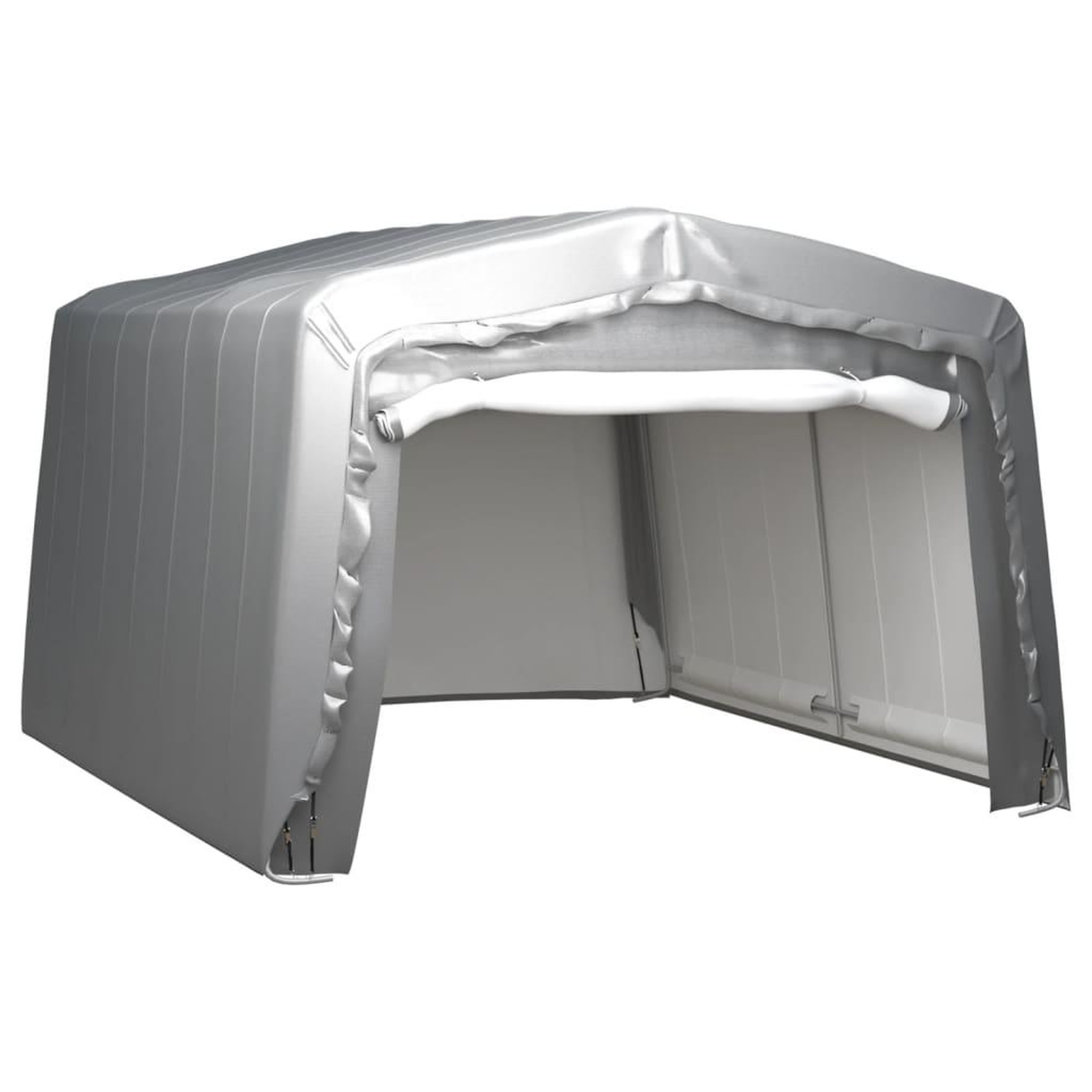 Voir la diapositive 1 : VIDAXL Tente de rangement 370x370 cm Acier Gris